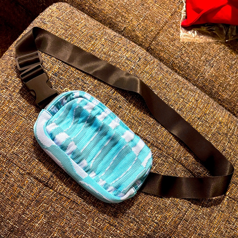 Blue Striped Belt Bag EUC